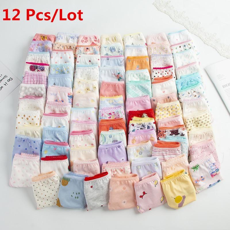 12 pc/lote meninas roupa interior (2-12 anos) - Loja Maise kids